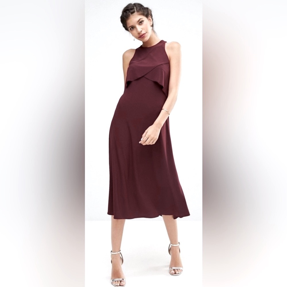 ASOS Sleeveless Draped Double Layer Midi Dress*